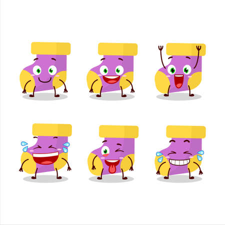 Cartoon character of baby purple socks with smile expressionのイラスト素材