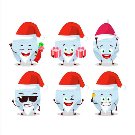 Santa Claus emoticons with blue baby diapers cartoon characterのイラスト素材