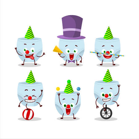 Cartoon character of blue baby diapers with various circus showsのイラスト素材