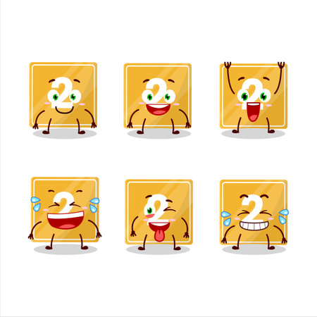 Cartoon character of toys block two with smile expressionのイラスト素材