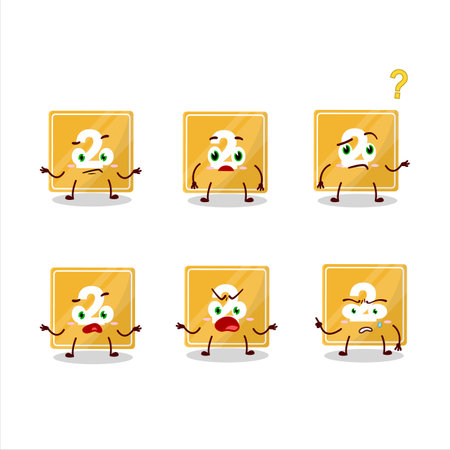 Cartoon character of toys block two with what expressionのイラスト素材