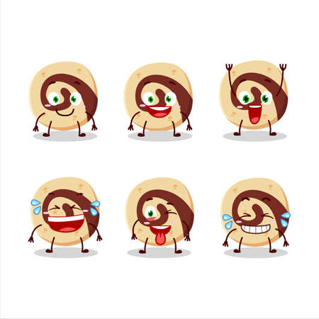 Cartoon character of spiral biscuit with smile expressionのイラスト素材
