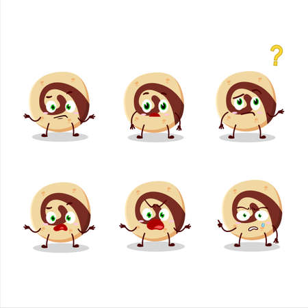 Cartoon character of spiral biscuit with what expressionのイラスト素材