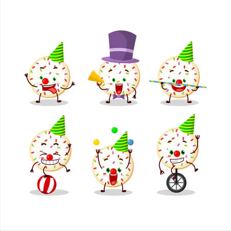 Cartoon character of sugar cookies with various circus showsのイラスト素材