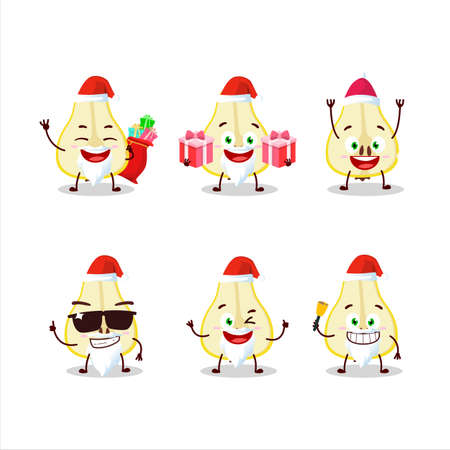 Santa Claus emoticons with slash of yellow pear cartoon characterのイラスト素材