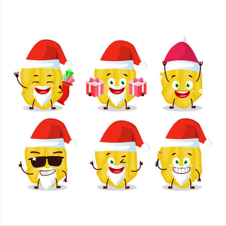 Santa Claus emoticons with yellow habanero cartoon characterのイラスト素材