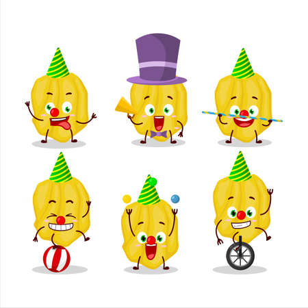Cartoon character of yellow habanero with various circus showsのイラスト素材