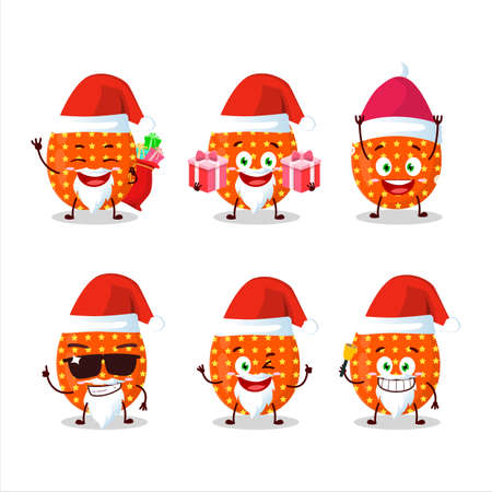 Santa Claus emoticons with deep orange easter egg cartoon characterのイラスト素材