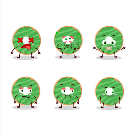 Cocopandan donut cartoon character with nope expressionのイラスト素材