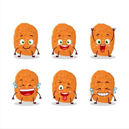 Cartoon character of chicken nugget with smile expressionのイラスト素材