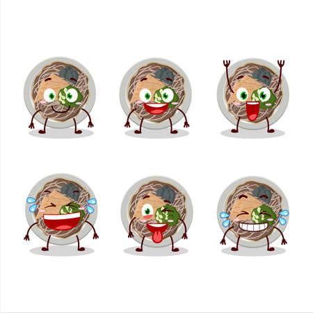 Cartoon character of tachigui soba with smile expressionのイラスト素材
