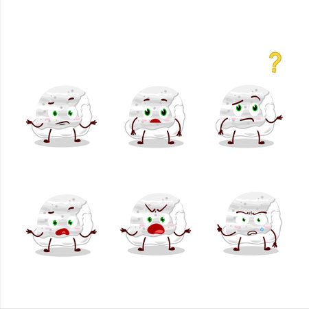 Cartoon character of milk ice cream scoops with what expressionのイラスト素材