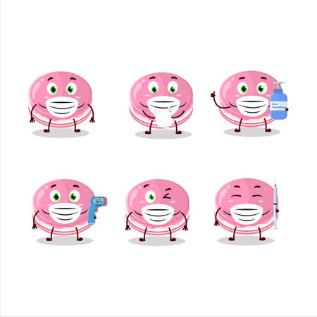 A picture of strawberry dorayaki cartoon design style keep staying healthy during a pandemicのイラスト素材