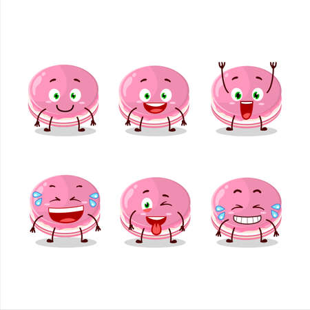 Cartoon character of strawberry dorayaki with smile expressionのイラスト素材