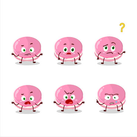 Cartoon character of strawberry dorayaki with what expressionのイラスト素材