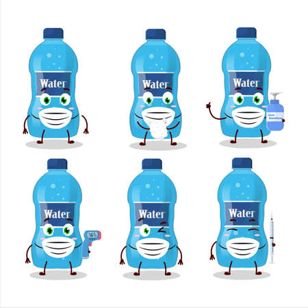 A picture of water bottle cartoon design style keep staying healthy during a pandemicのイラスト素材