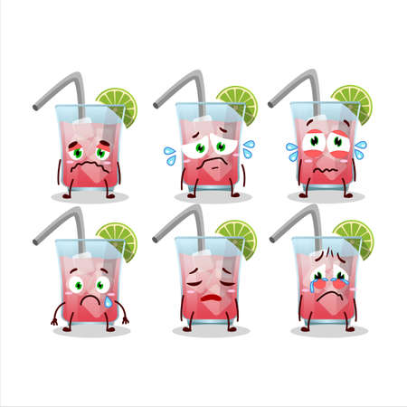 Hawaiian sea breeze cartoon character with sad expressionのイラスト素材