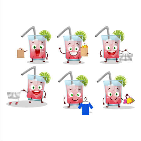 A Rich hawaiian sea breeze mascot design style going shoppingのイラスト素材