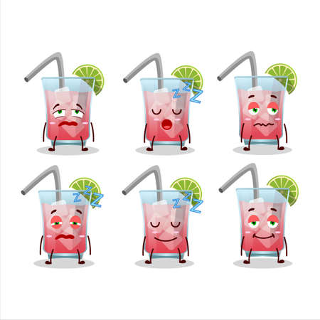 Cartoon character of hawaiian sea breeze with sleepy expressionのイラスト素材