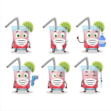 A picture of hawaiian sea breeze cartoon design style keep staying healthy during a pandemic. Vector illustrationのイラスト素材
