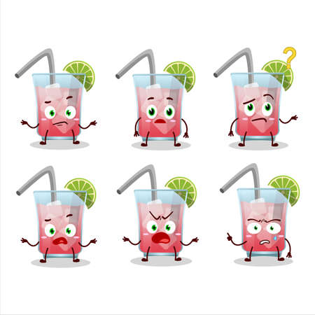 Cartoon character of hawaiian sea breeze with what expressionのイラスト素材