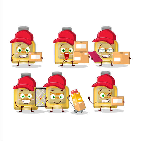 Cartoon character design of coconut arrack working as a courierのイラスト素材