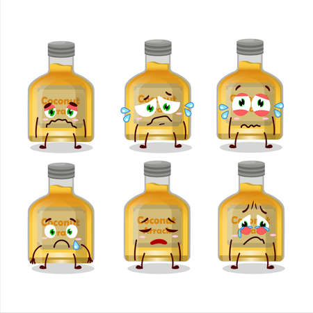 Coconut arrack cartoon character with sad expressionのイラスト素材