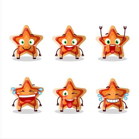 Cartoon character of star icon with smile expressionのイラスト素材