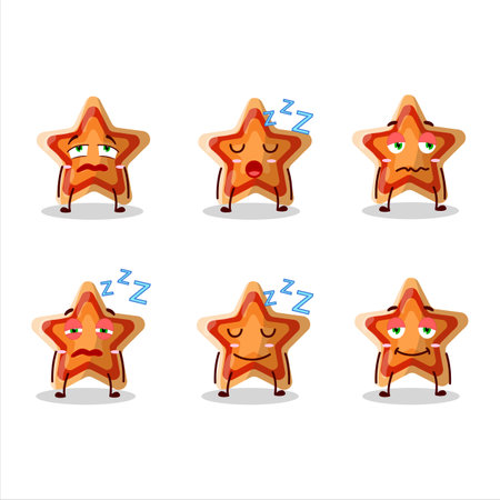 Cartoon character of star icon with sleepy expressionのイラスト素材