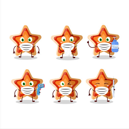 A picture of star icon cartoon design style keep staying healthy during a pandemicのイラスト素材