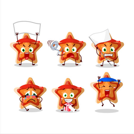 Mascot design style of star icon character as an attractive supporterのイラスト素材
