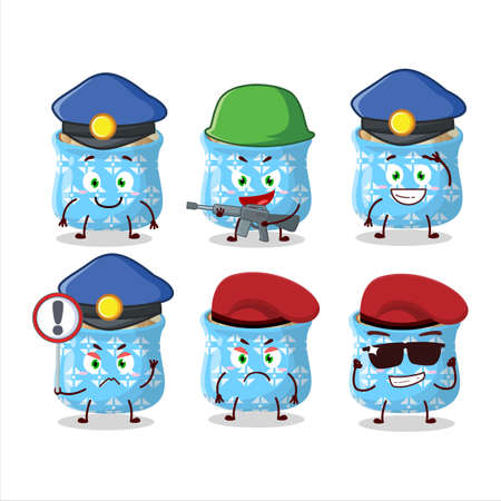 A dedicated Police officer of dried garlic mascot design styleのイラスト素材