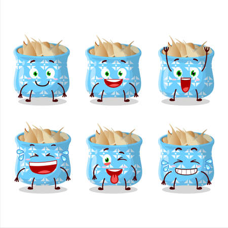 Cartoon character of dried garlic with smile expressionのイラスト素材
