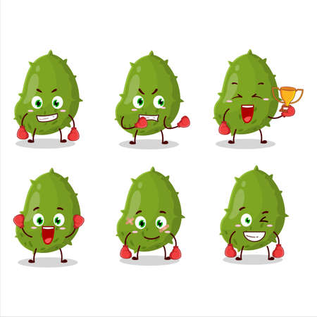 A sporty virus desease boxing athlete cartoon mascot designのイラスト素材