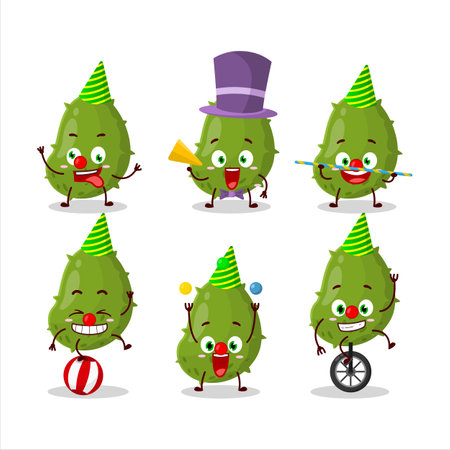 Cartoon character of virus desease with various circus showsのイラスト素材
