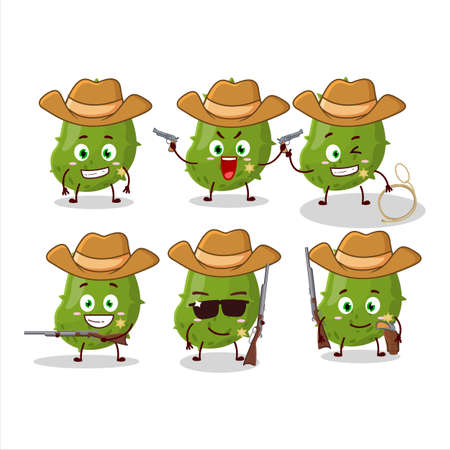 Cool cowboy virus desease cartoon character with a cute hatのイラスト素材