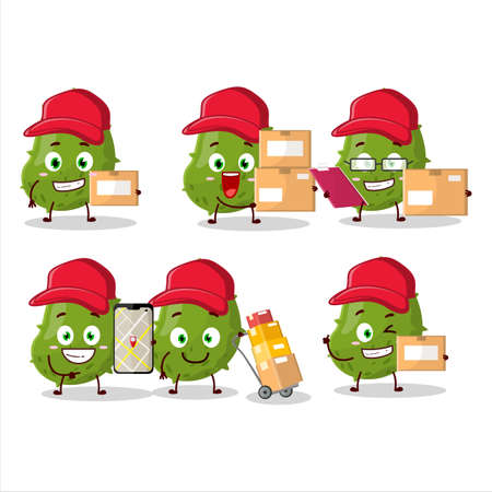 Cartoon character design of virus desease working as a courierのイラスト素材