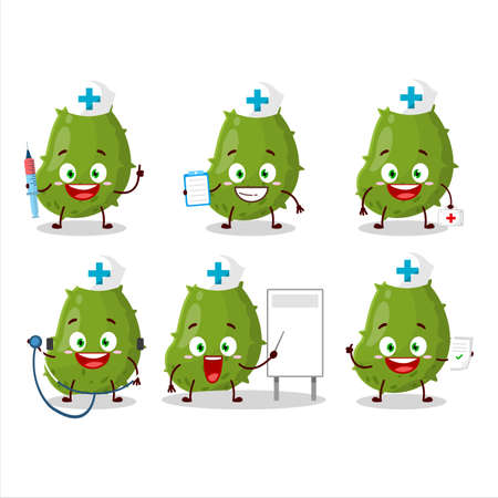 Doctor profession emoticon with virus desease cartoon characterのイラスト素材