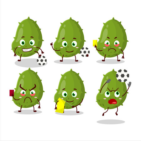 Virus desease cartoon character working as a Football refereeのイラスト素材