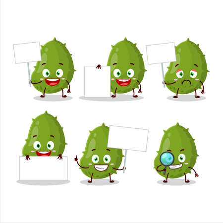 Virus desease cartoon character bring information boardのイラスト素材