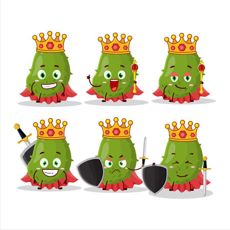 A Charismatic King virus desease cartoon character wearing a gold crownのイラスト素材