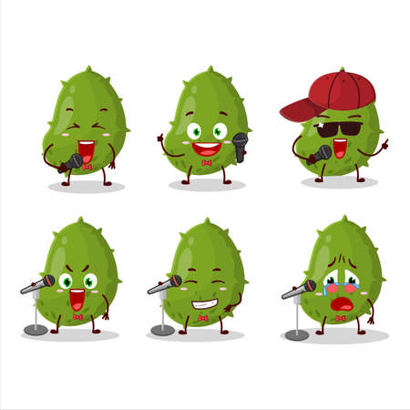 A Cute Cartoon design concept of virus disease singing a famous songのイラスト素材