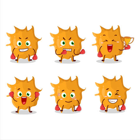 A sporty virus germ boxing athlete cartoon mascot designのイラスト素材