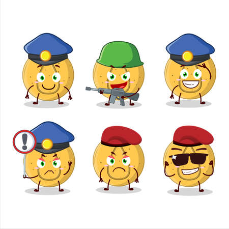 A dedicated Police officer of dalgona candy water mascot design styleのイラスト素材