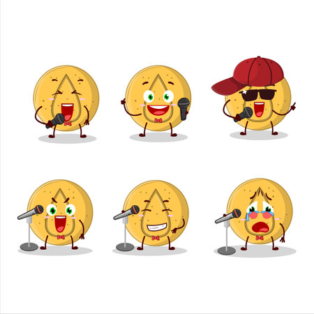 A Cute Cartoon design concept of dalgona candy water singing a famous songのイラスト素材