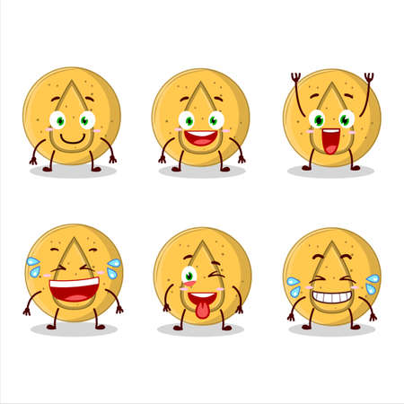 Cartoon character of dalgona candy water with smile expressionのイラスト素材