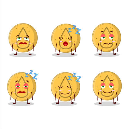 Cartoon character of dalgona candy water with sleepy expressionのイラスト素材