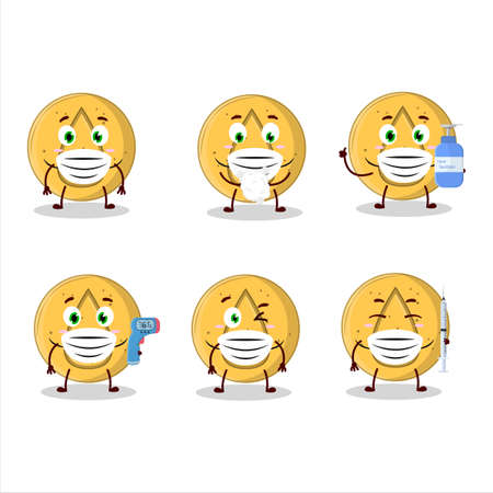 A picture of dalgona candy water cartoon design style keep staying healthy during a pandemicのイラスト素材