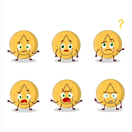Cartoon character of dalgona candy water with what expressionのイラスト素材