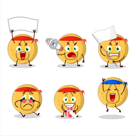 Mascot design style of dalgona candy water character as an attractive supporterのイラスト素材